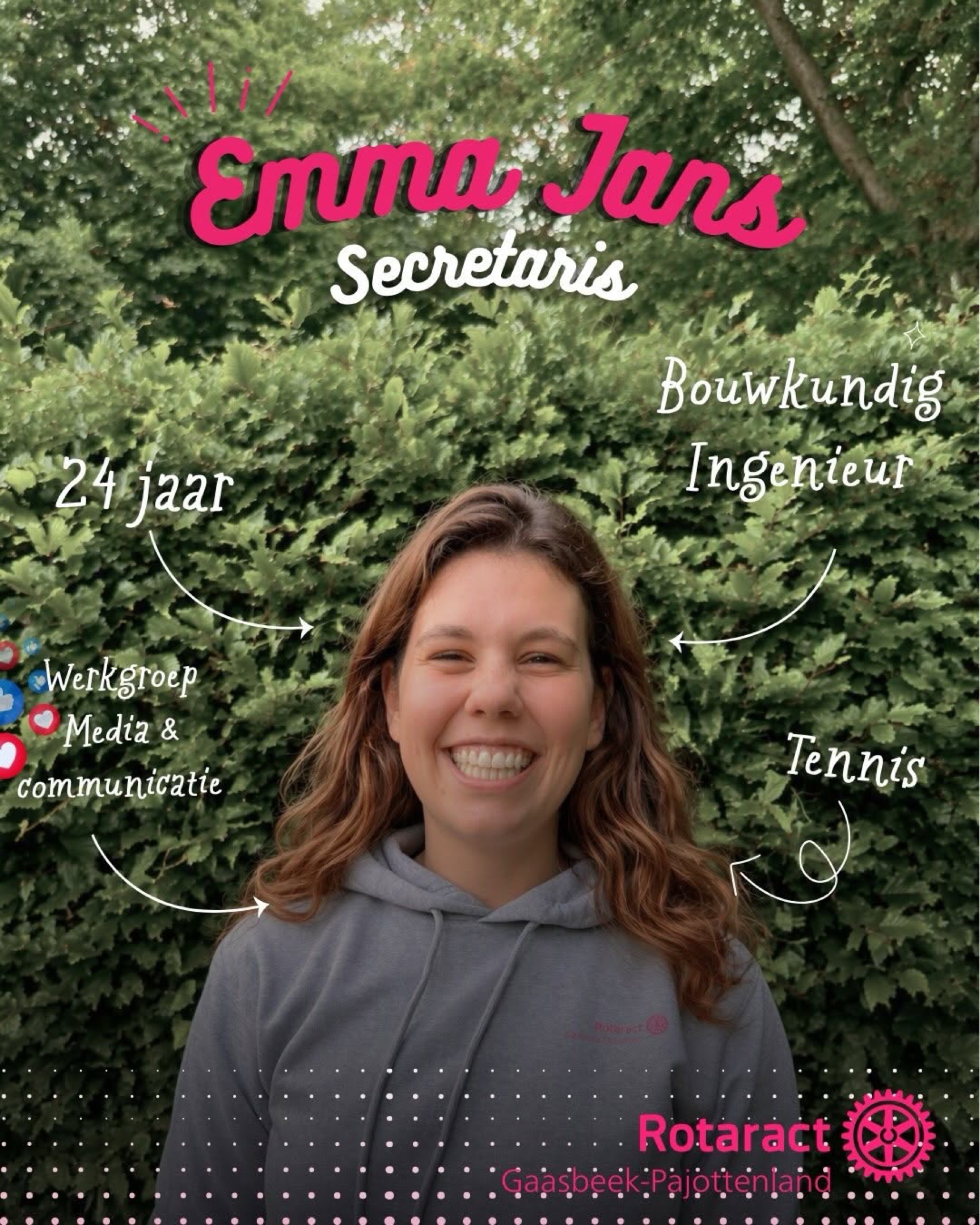 Emma Jans, secretaris van Rotaract Gaasbeek-Pajottenland
