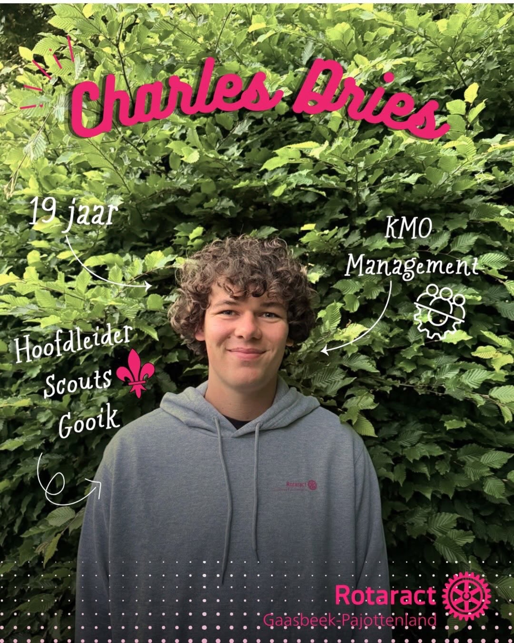 Charles Dries, lid van Rotaract Gaasbeek-Pajottenland
