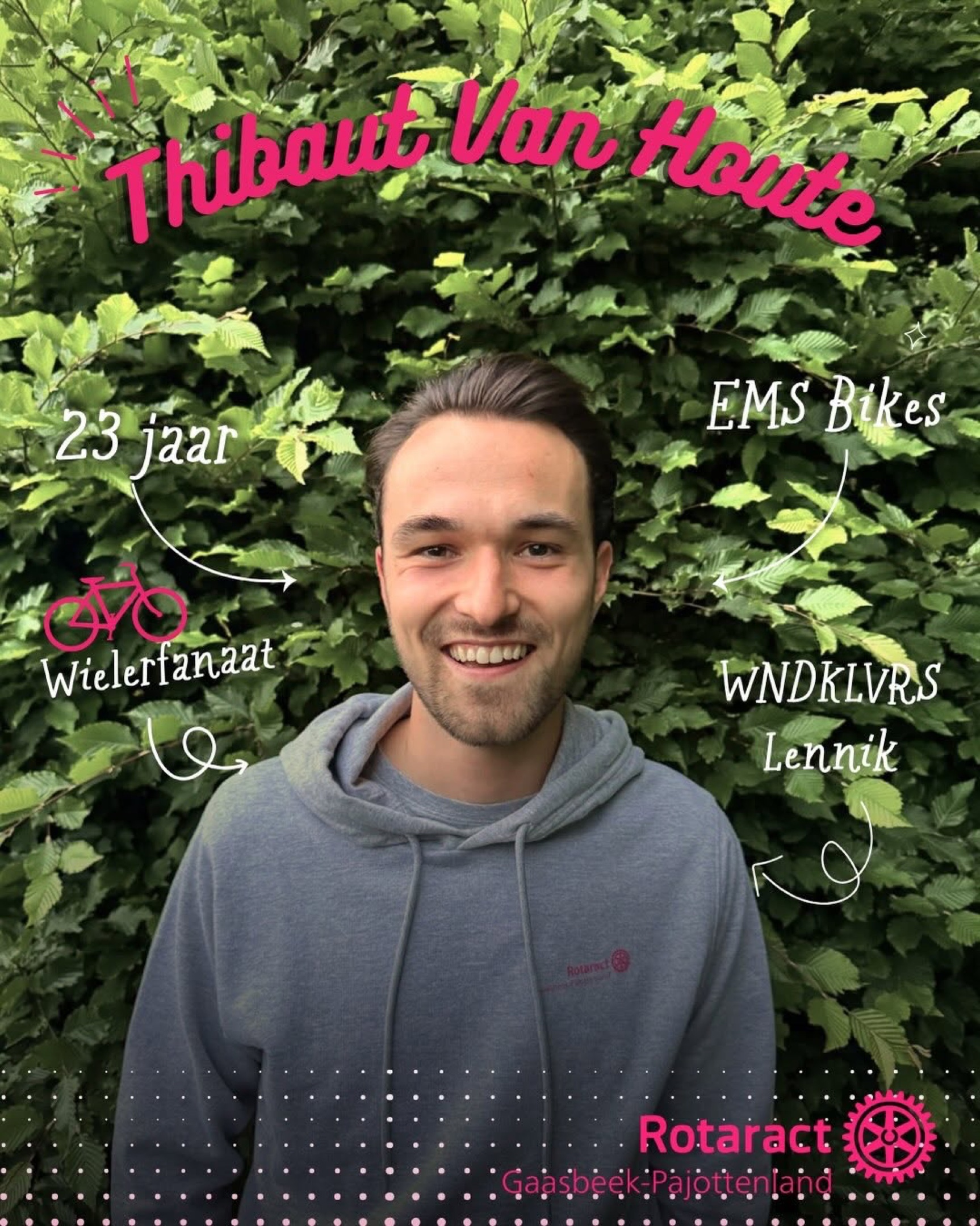 Thibaut Van Houde, lid van Rotaract Gaasbeek-Pajottenland