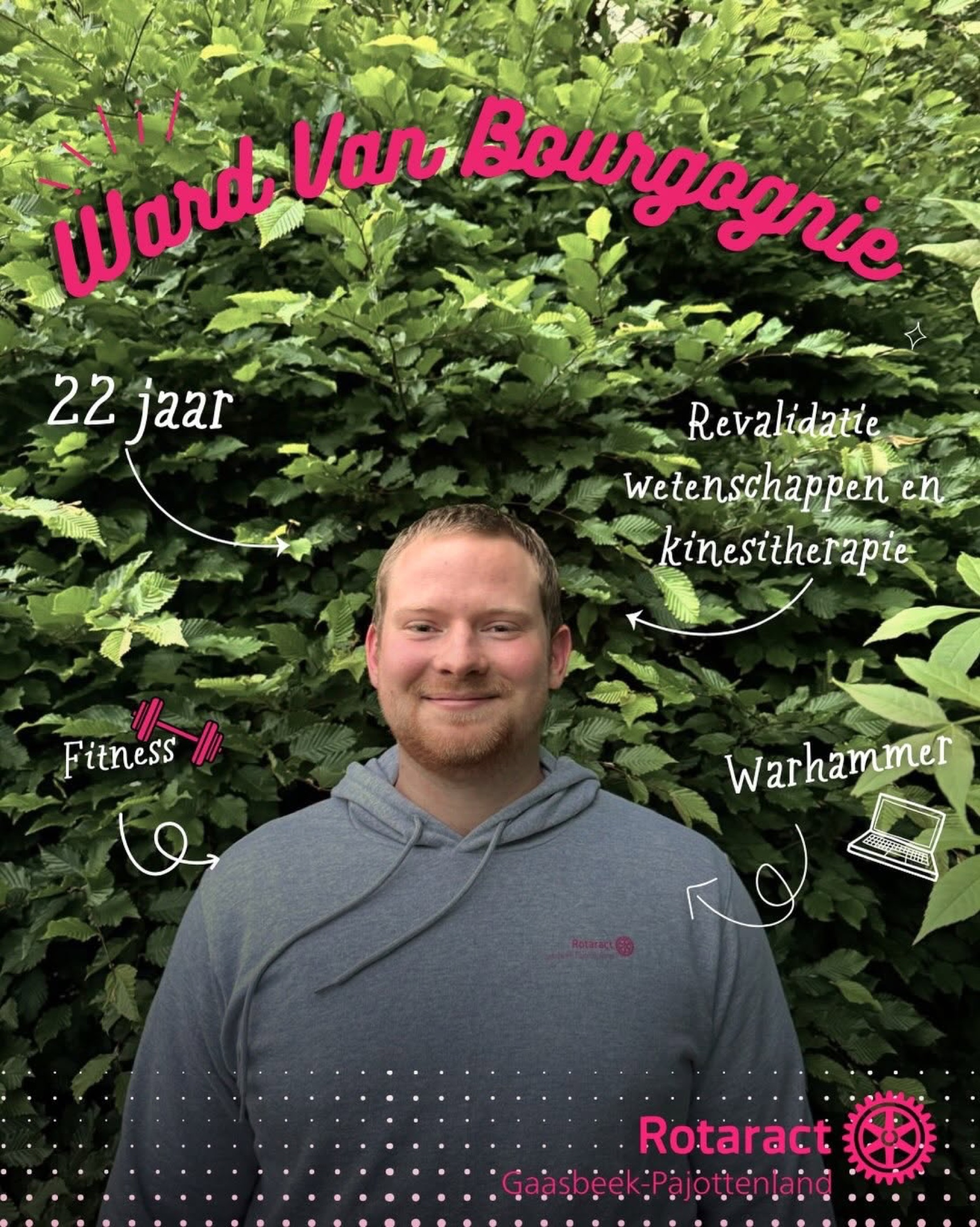 Ward Van Bourgognie, lid van Rotaract Gaasbeek-Pajottenland