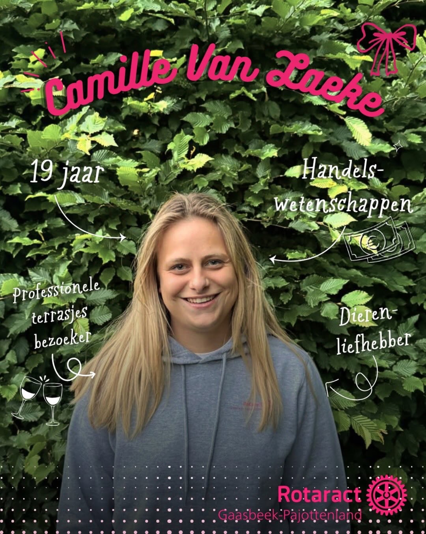 Camille Van Zacke, lid van Rotaract Gaasbeek-Pajottenland